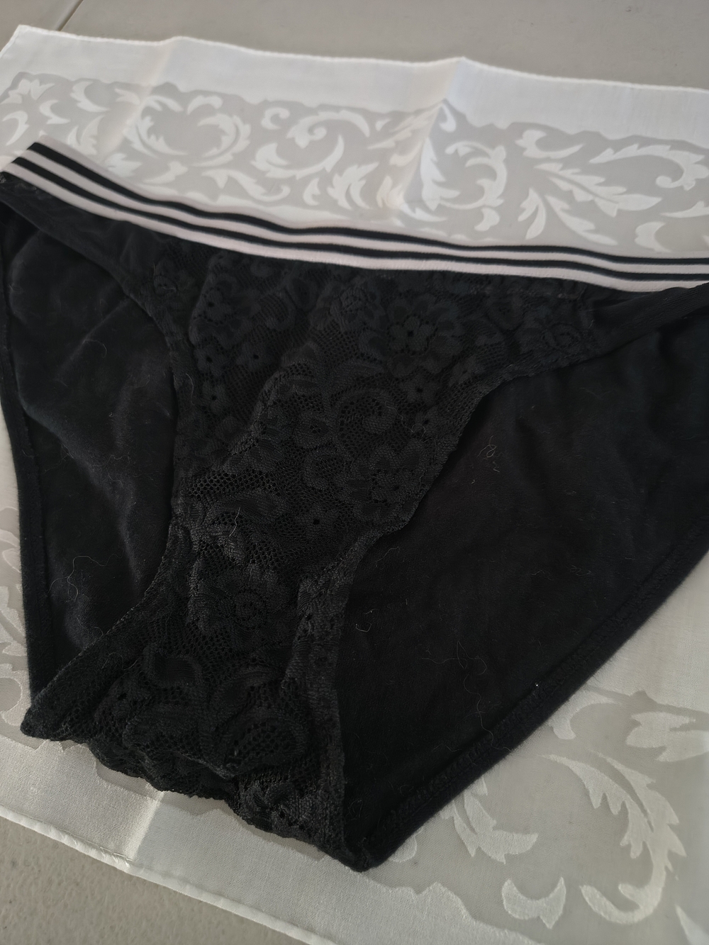 Retro Black Stripped Panty Underwear Lingerie Intimates Whimsygoth Academia